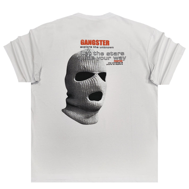 Κοντομάνικη μπλούζα GANG - Z-1124 - regular fit mask gangster λευκό