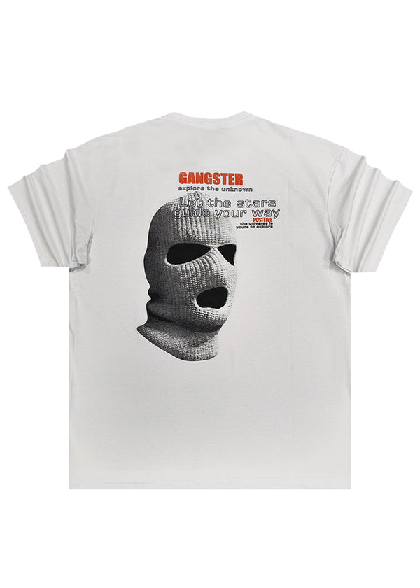 Κοντομάνικη μπλούζα GUF - Z-1124 - regular fit mask gangster λευκό