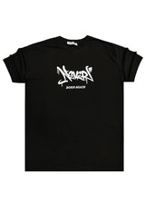 Κοντομάνικη μπλούζα GANG - Z-1126 - oversized fit never born again tee μαύρο