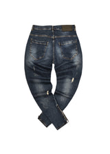 Ανδρικό παντελόνι τζιν Gianni Kavanagh - GKM006225 - distressed zip jeans σκούρο μπλε