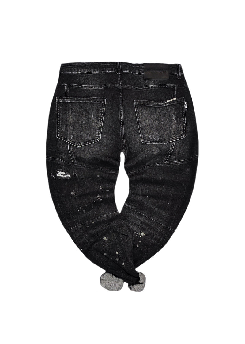 Ανδρικό jean παντελόνι Scapegrace - SCTJ00176 - zipper denim jeans μαύρο