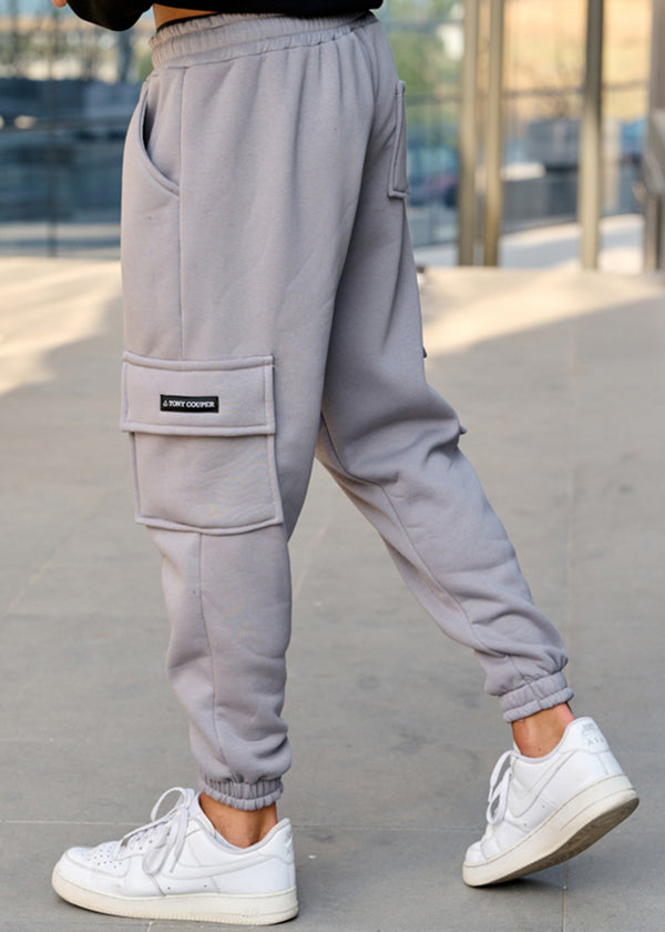 Ανδρική φόρμα Tony couper-F26/3-long patch cargo logo γκρι