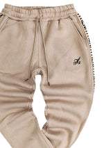 Henry clothing - 6-304 - beige gold taped pants