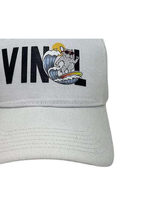 Vinyl art clothing logo cap - white