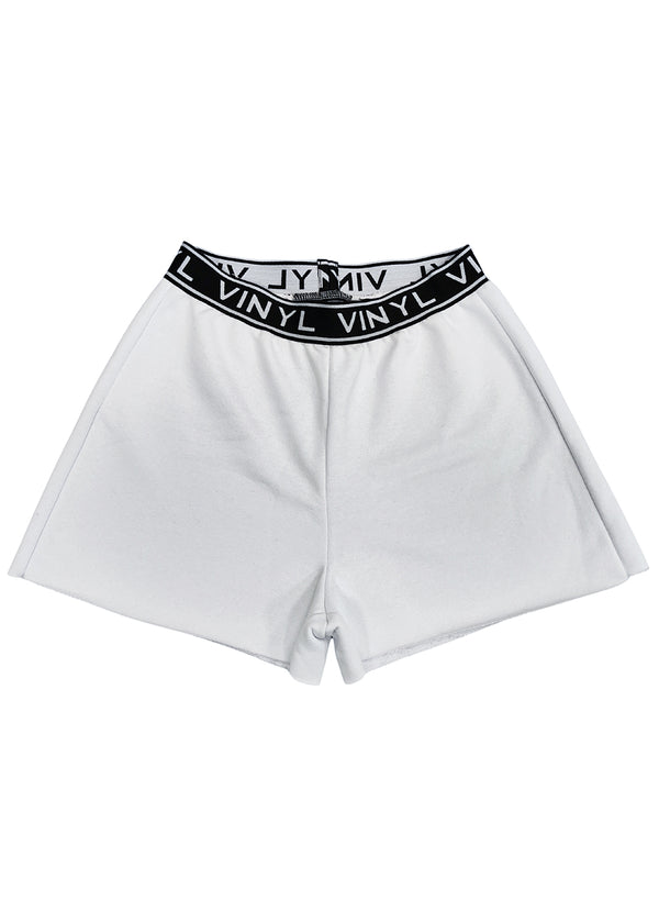 Γυναικεία βερμούδα Vinyl art clothing - 09810-02 - shorts with logo tape λευκό