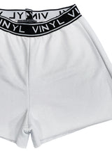 Γυναικεία βερμούδα Vinyl art clothing - 09810-02 - shorts with logo tape λευκό