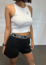 Γυναικείο crop top Vinyl art clothing - 60220-02 - rip top λευκό