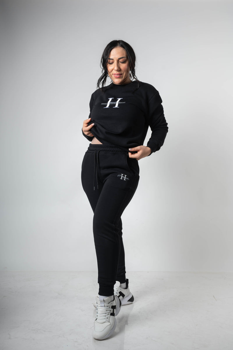 Henry clothing - 6-340-w - caligraphy H logo sweatpants - black