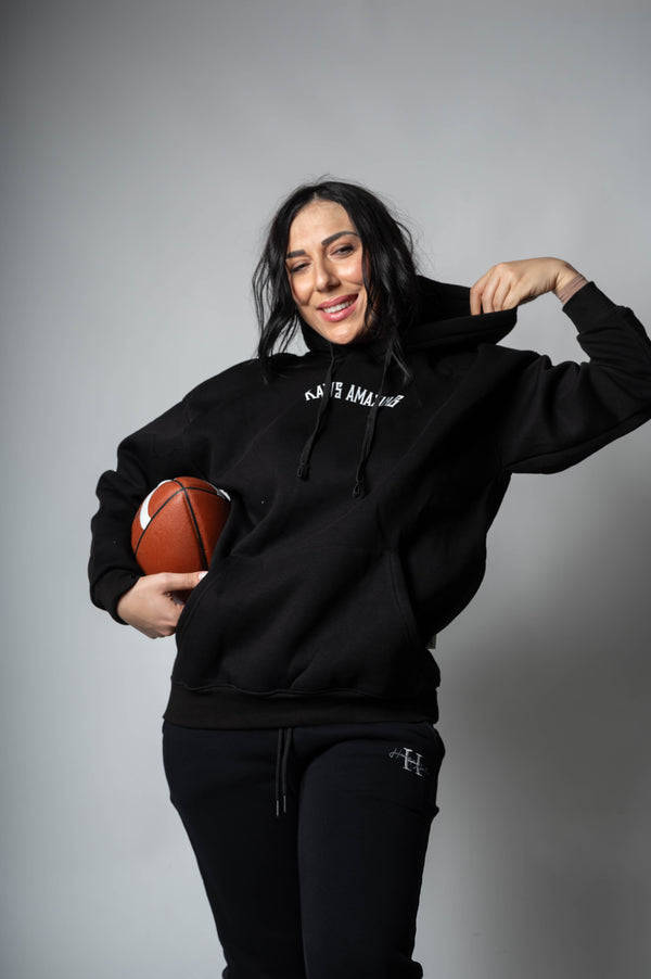 Jcyj - TRM1150-W - kaws amazing oversized hoodie - black