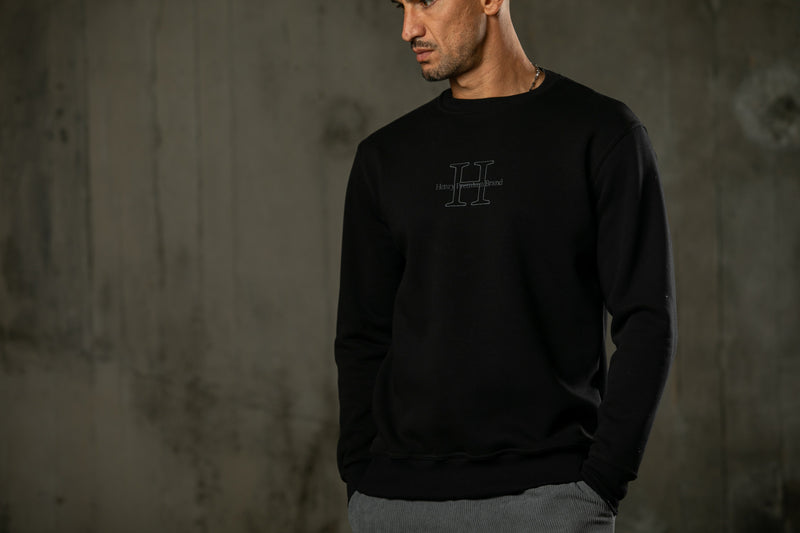 Ανδρικό φούτερ Henry clothing - 3-653 - sweatshirt premium clothing logo μαύρο