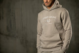 Ανδρικό φούτερ με κουκούλα Henry clothing - 3-654 - hoodie round logo γκρι μπεζ