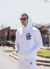 Ανδρικό φούτερ με κουκούλα Close society - C25-205K - white logo hoodie λευκό