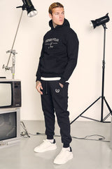 Ανδρική φόρμα Henry clothing - 6-611 - emblem logo sweatpants μαύρο