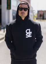 Ανδρικό φούτερ με κουκούλα Close society - C25-205K - white logo hoodie μαύρο