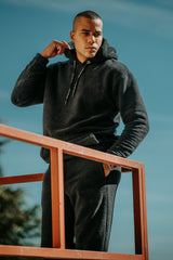 Ανδρικό φούτερ με κουκούλα Two brothers - BF-24600 - soft fabric hoodie μαύρο