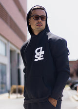 Ανδρικό φούτερ με κουκούλα Close society - C25-205K - white logo hoodie μαύρο