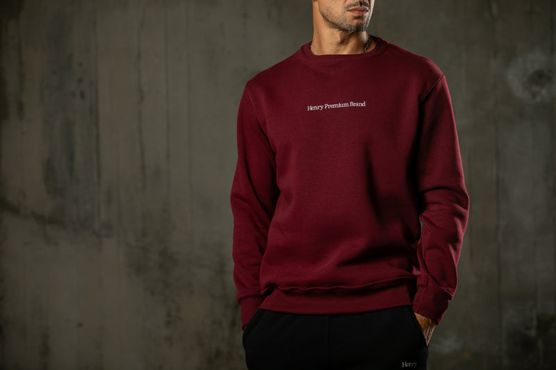 Ανδρικό φούτερ Henry clothing - 3-671 - sweatshirt premium brand logo μπορντό