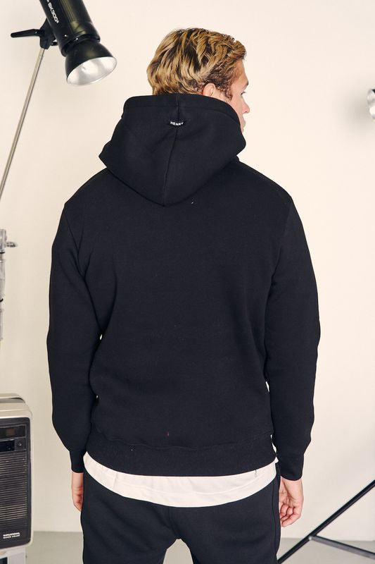 Ανδρικό φούτερ με κουκούλα Henry clothing - 3-654 - hoodie round logo μαύρο