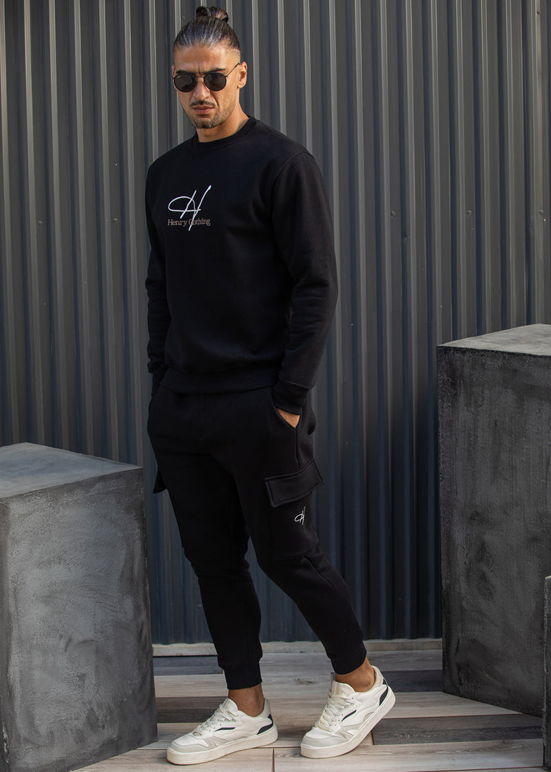 Ανδρική φόρμα cargo Henry Clothing - 6-705 - black
