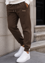 HENRY CLOTHING - Ανδρική φόρμα με κέντημα Henry logo - Καφέ 6-803