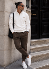HENRY CLOTHING - Ανδρική φόρμα με κέντημα Henry logo - Καφέ 6-803