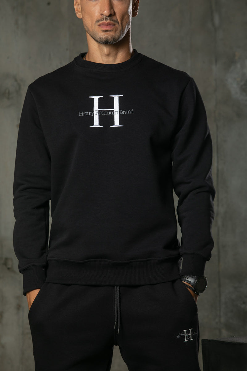 Henry clothing - 3-500 -  sweatshirt premium logo - black