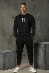 Henry clothing - 6-340 - caligraphy H logo sweatpants - black