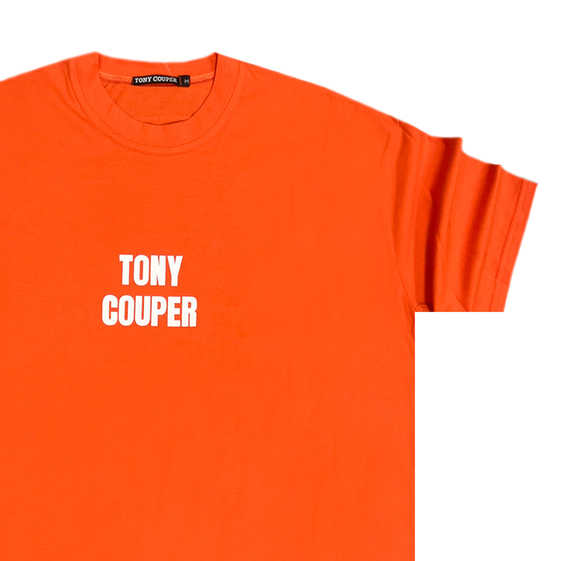 Tony couper - TT23/66 - white logo oversized tee - orange