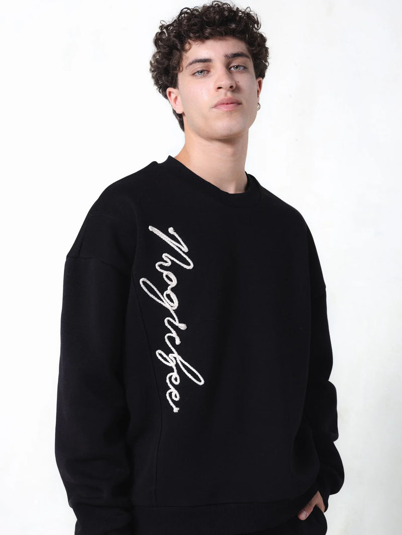 Ανδρικό μακρυμάνικο φούτερ Magicbee - MB24507 - signature sweatshirt μαύρο