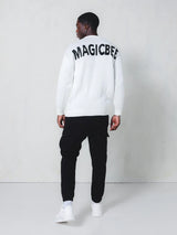 Unisex μακρυμάνικο φούτερ Magicbee - MB24700 - knit sweater logo λευκό