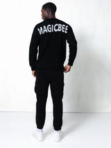 Unisex μακρυμάνικο φούτερ Magicbee - MB24700 - knit sweater logo μαύρο