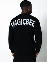 Unisex μακρυμάνικο φούτερ Magicbee - MB24700 - knit sweater logo μαύρο