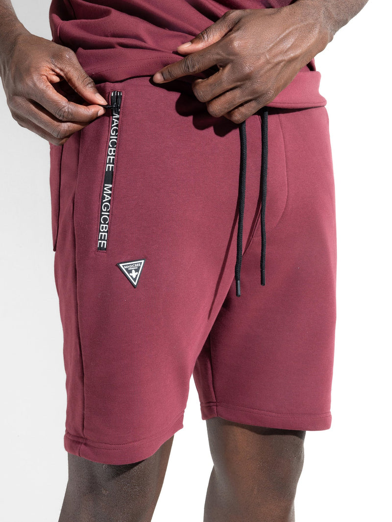 Magicbee - MB2451 - zip pockets shorts - burgundy