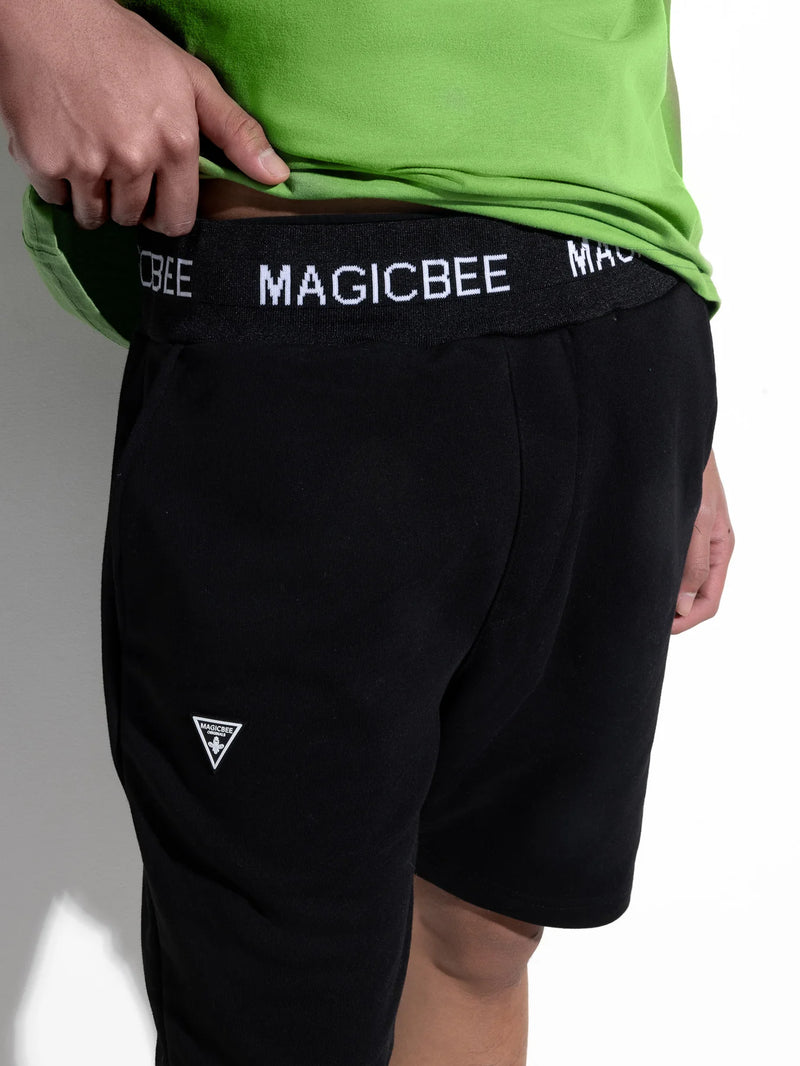 Magicbee - MB2455 - rib logo shorts - black