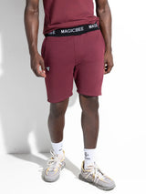 Magicbee - MB2455 - rib logo shorts - burgundy