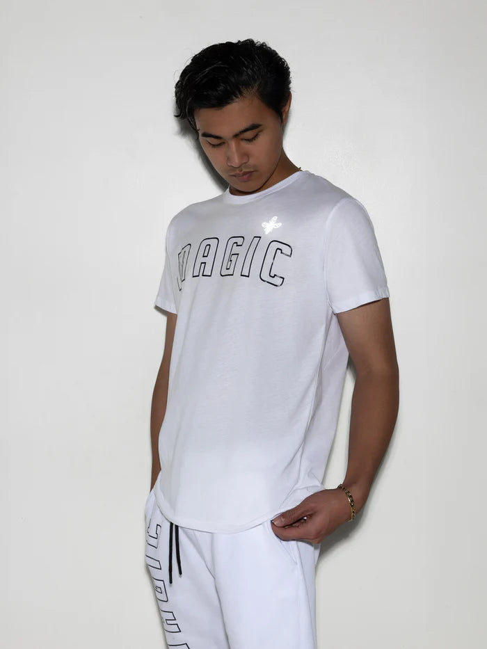 Ανδρική κοντομάνικη μπλούζα Magic bee - MB2402 - black logo λευκό