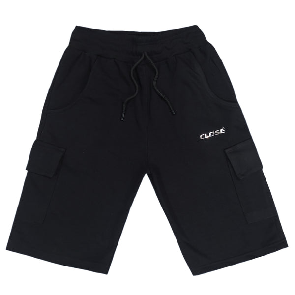 Close society - s23-361 - glossy cargo shorts - black