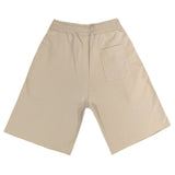 Clvse society - s23-371 - black rectangle logo shorts - beige