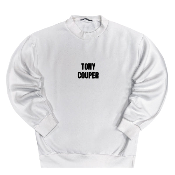 Tony couper - S24/24 - black letters crewneck - white