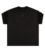 Vinyl art clothing - 13467-01-W - leopard logo oversize t-shirt - black