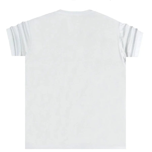 Ανδρική κοντομάνικη μπλούζα Close society - S23-232 - red letters logo tee λευκό