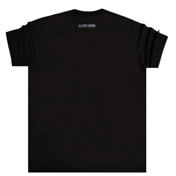 Ανδρική κοντομάνικη μπλούζα Tony couper  - T24/45 - black cube μαύρο
