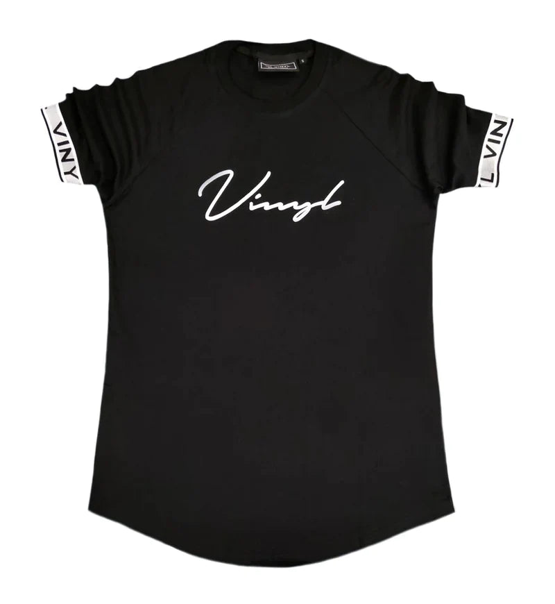 Vinyl art clothing - 23805-01-W - tape cuff signature t-shirt - black