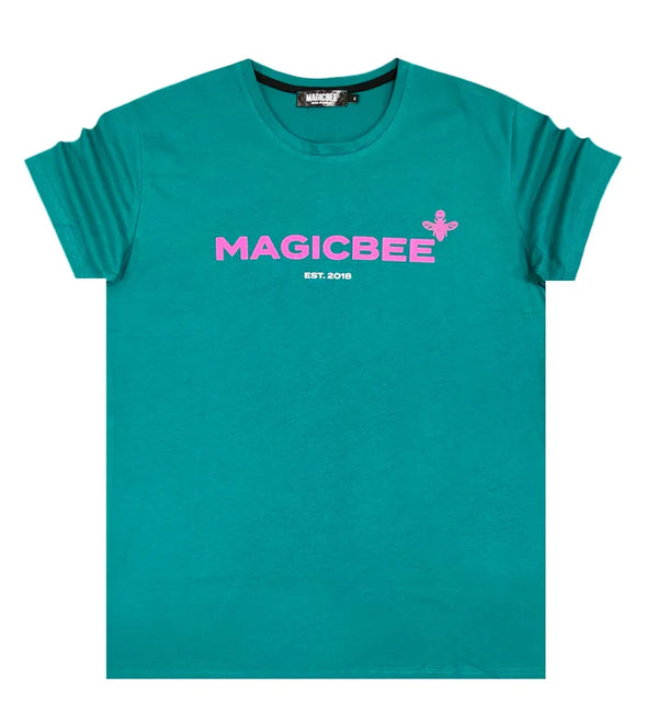Magic bee - MB2308 - letters 2018 logo tee - petrol