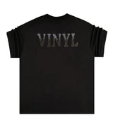 Vinyl art clothing - 13467-01-W - leopard logo oversize t-shirt - black