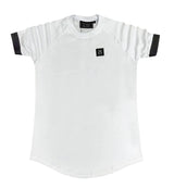 Vinyl art clothing - 10918-02-W - tape cuff sleeve t-shirt - white