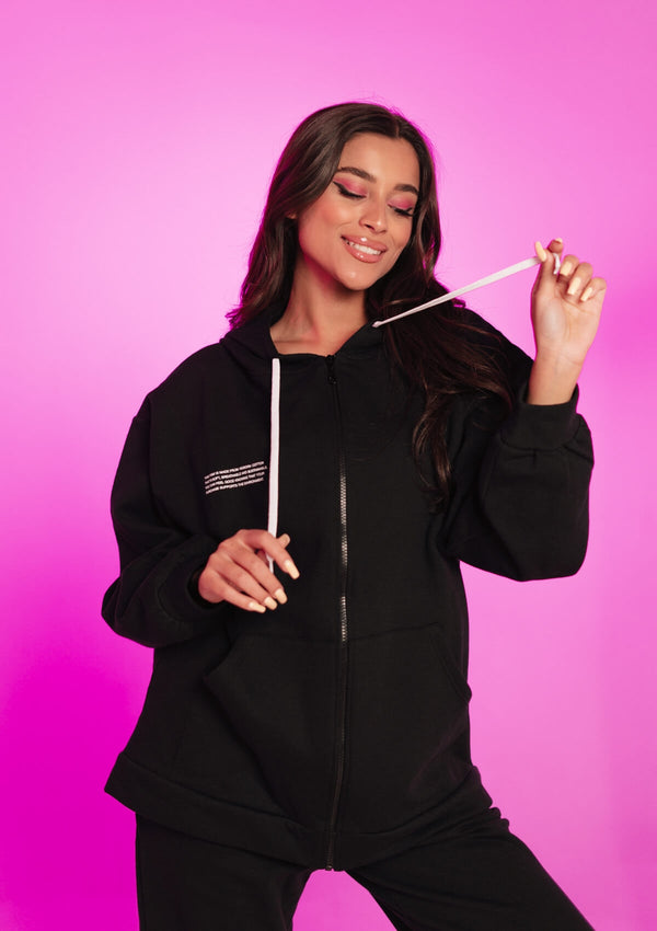 Bubblegun - SAVE YOUR WORLD JACKET - rib oversized jacket - BLACK