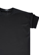 Ανδρική κοντομάνικη μπλούζα Close Society-STS-PUNTO-black fabric regular fit