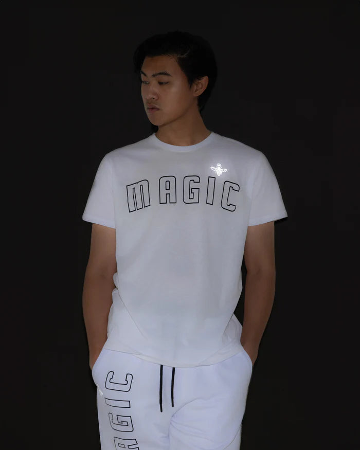 Ανδρική κοντομάνικη μπλούζα Magic bee - MB2402 - black logo λευκό