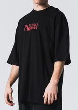 Ανδρική κοντομάνικη μπλούζα Jcyj - TRM0111 - paranoia logo oversized fit tee μαύρο